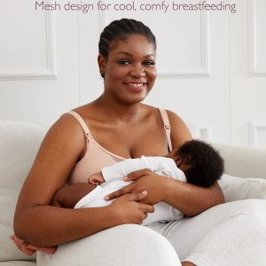 Momcozy Nursing Bras for Breastfeeding, Breathable Mesh Nursing Bras Comfort Maternity Bra Wireless Pregnancy Sleep Bra