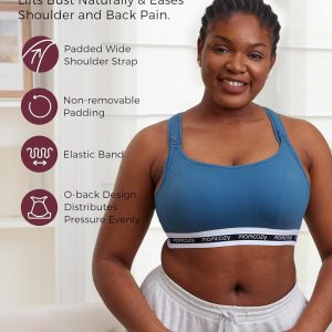 Momcozy Nursing Bras for Breastfeeding, FB011 Low-Impact Nursing Sports Bra Support Maternity Pregnancy Padded Wireless Bra