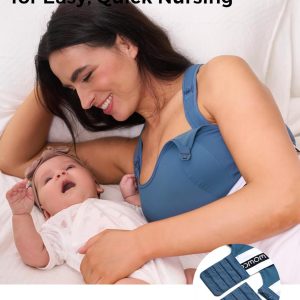 Momcozy Nursing Bras for Breastfeeding, FB011 Low-Impact Nursing Sports Bra Support Maternity Pregnancy Padded Wireless Bra