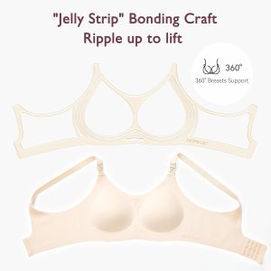 Momcozy Nursing Bras for Breastfeeding, FB016 Jelly Strip Support Comfort Maternity Bra, Full-Coverage Seamless Wireless Bra