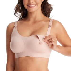 Momcozy Nursing Bras for Breastfeeding, FB016 Jelly Strip Support Comfort Maternity Bra, Full-Coverage Seamless Wireless Bra