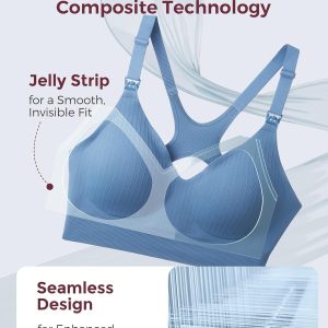 Momcozy Nursing Bras for Breastfeeding, Ribbed Maternity Bra with Racerback, Soft Stretchy Nursing Sports Bra for Yoga