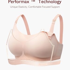 Momcozy Nursing Bras for Breastfeeding, Seamless Ultra Comfort Maternity Bra with Performax™ Technology U Neck Pregnancy Bra