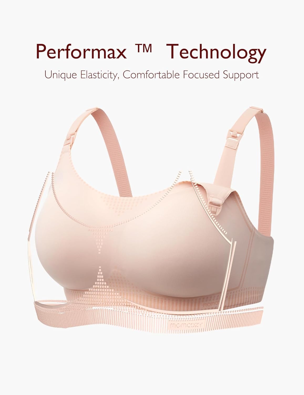 Momcozy Nursing Bras for Breastfeeding, Seamless Ultra Comfort Maternity Bra with Performax™ Technology U Neck Pregnancy Bra