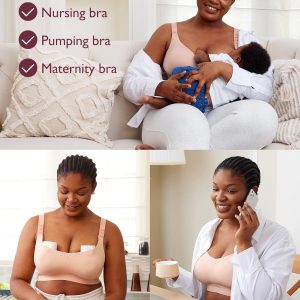 Momcozy Pumping and Nursing Bra for Breastfeeding, 3-in-1 Maternity Bra, CozyFitClasp for Wearable Breast Pump M5, S12 Pro