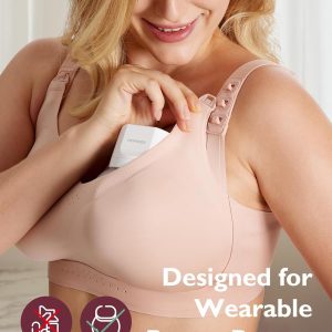Momcozy Pumping and Nursing Bra for Breastfeeding, 3-in-1 Maternity Bra, CozyFitClasp for Wearable Breast Pump M5, S12 Pro