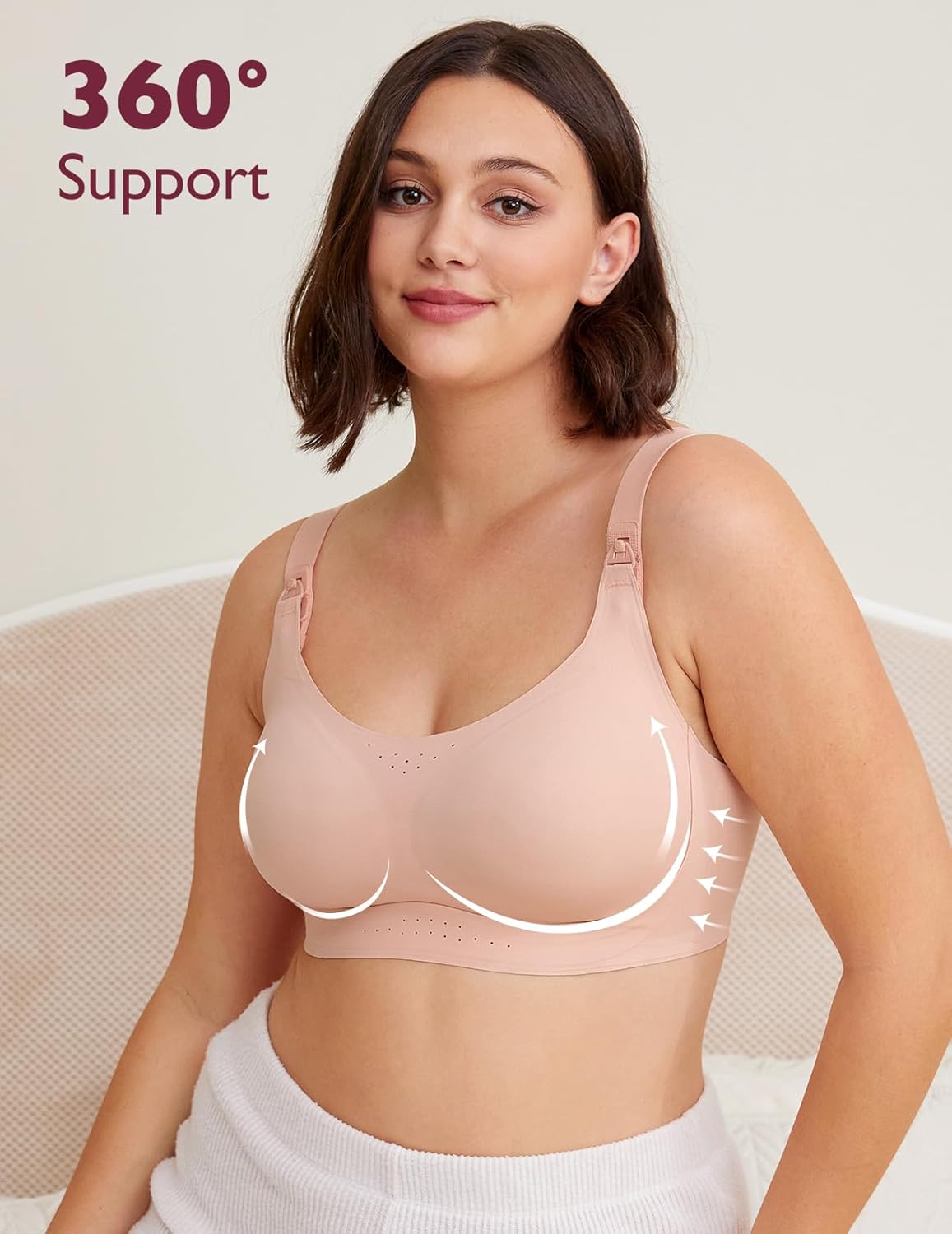 Momcozy Pumping and Nursing Bra for Breastfeeding, 3-in-1 Maternity Bra, CozyFitClasp for Wearable Breast Pump M5, S12 Pro