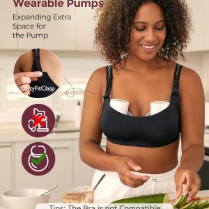Momcozy Pumping Bra for Wearable Breast Pump, Nursing & Pumping Bra in One, Hands Free Pump Bra Suitable for M5, S12 Pro, etc