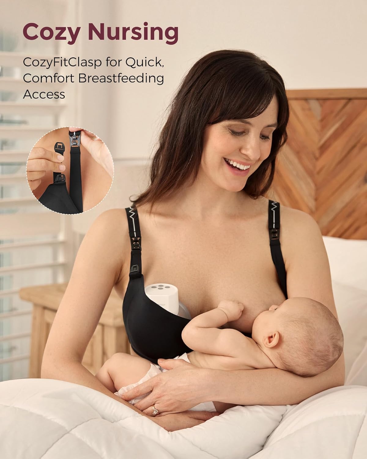 Momcozy Pumping Bra for Wearable Breast Pump, Nursing & Pumping Bra in One, Hands Free Pump Bra Suitable for M5, S12 Pro, etc