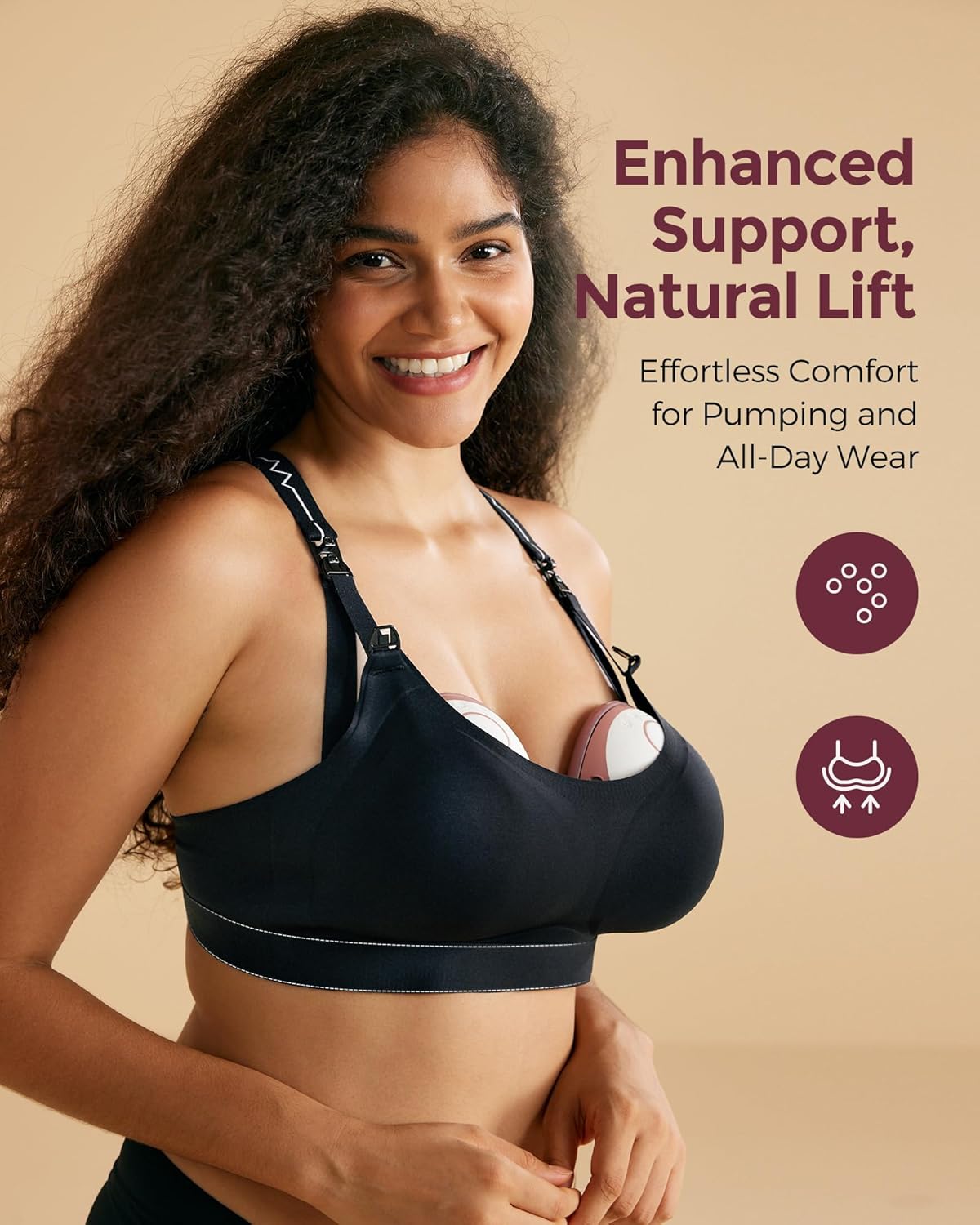 Momcozy Pumping Bra for Wearable Breast Pump, Nursing & Pumping Bra in One, Hands Free Pump Bra Suitable for M5, S12 Pro, etc