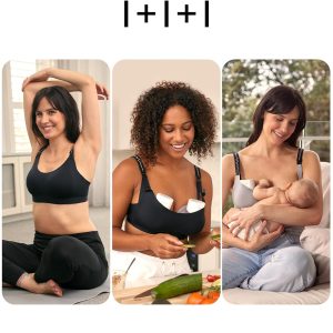 Momcozy Pumping Bra for Wearable Breast Pump, Nursing & Pumping Bra in One, Hands Free Pump Bra Suitable for M5, S12 Pro, etc
