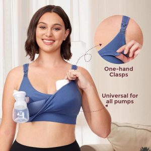 Momcozy Pumping Bra Hands Free, All-in-One Nursing Bras for Breastfeeding & Pumping, Fixed Padding for Enhanced Shape