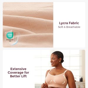 Momcozy Pumping Bra Hands Free, All-in-One Nursing Bras for Breastfeeding & Pumping, Fixed Padding for Enhanced Shape