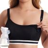 Momcozy Pumping Bra Hands Free, Breast Pump Bra with Widened Band, Pumping Nursing Bra in One, Adjustable Straps