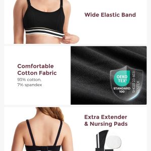 Momcozy Pumping Bra Hands Free, Breast Pump Bra with Widened Band, Pumping Nursing Bra in One, Adjustable Straps