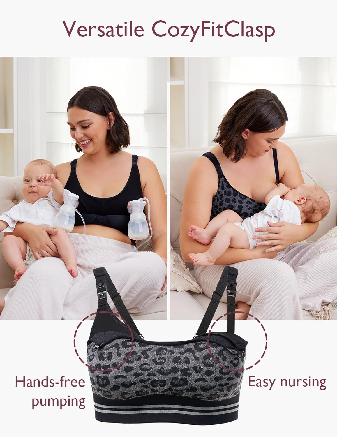 Momcozy Pumping Bra Hands Free | Seamless Nursing Bras for Pumping | Breast Pump Bra with Fixed Padding, Wireless