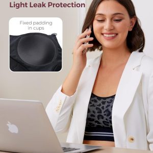 Momcozy Pumping Bra Hands Free | Seamless Nursing Bras for Pumping | Breast Pump Bra with Fixed Padding, Wireless