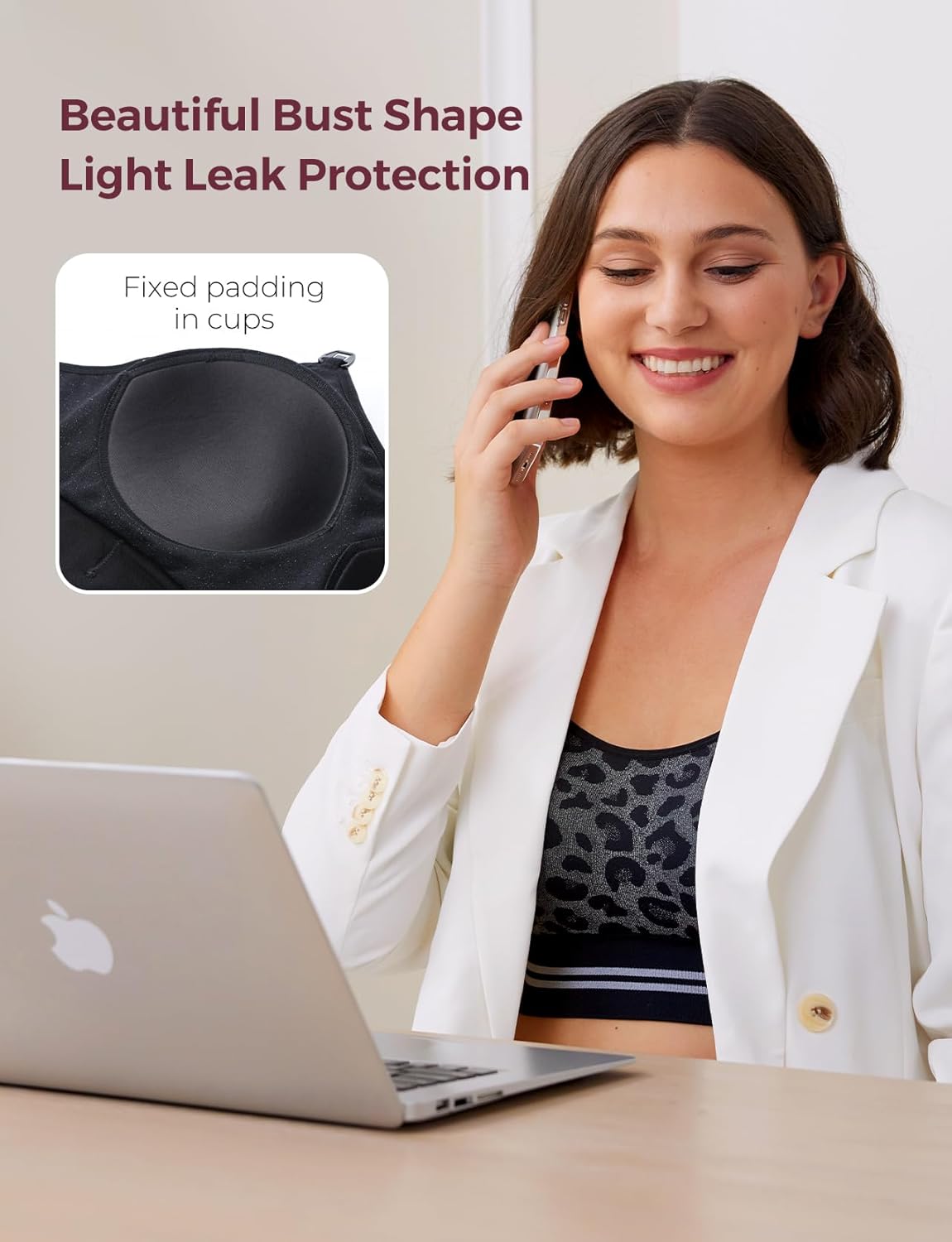 Momcozy Pumping Bra Hands Free | Seamless Nursing Bras for Pumping | Breast Pump Bra with Fixed Padding, Wireless