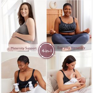 Momcozy Pumping Bra Hands Free | Seamless Nursing Bras for Pumping | Breast Pump Bra with Fixed Padding, Wireless