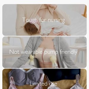 Momcozy Pumping Bra Hands Free | Seamless Nursing Bras for Pumping | Breast Pump Bra with Fixed Padding, Wireless