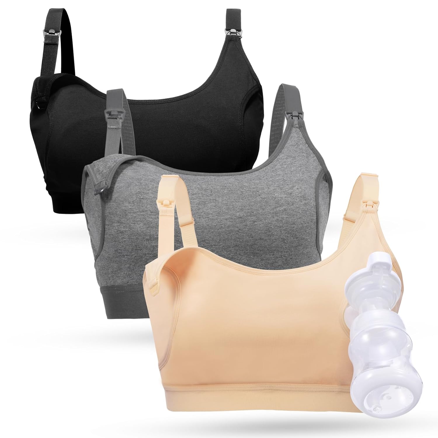 Momcozy Pumping Bra, Pumping Bra Hands Free All Day Wear Pumping & Nursing Bra in One Holding Breast Pump for Spectra, Medela