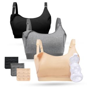 Momcozy Pumping Bra, Pumping Bra Hands Free All Day Wear Pumping & Nursing Bra in One Holding Breast Pump for Spectra, Medela