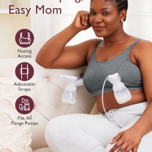 Momcozy Pumping Bra, Pumping Bra Hands Free All Day Wear Pumping & Nursing Bra in One Holding Breast Pump for Spectra, Medela