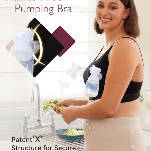 Momcozy Pumping Bra, Pumping Bra Hands Free All Day Wear Pumping & Nursing Bra in One Holding Breast Pump for Spectra, Medela