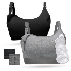Momcozy Pumping Bra, Pumping Bra Hands Free All Day Wear Pumping & Nursing Bra in One Holding Breast Pump for Spectra, Medela