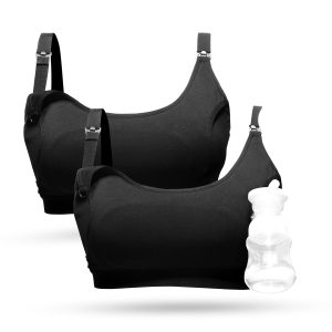 Momcozy Pumping Bra, Pumping Bra Hands Free All Day Wear Pumping & Nursing Bra in One Holding Breast Pump for Spectra, Medela