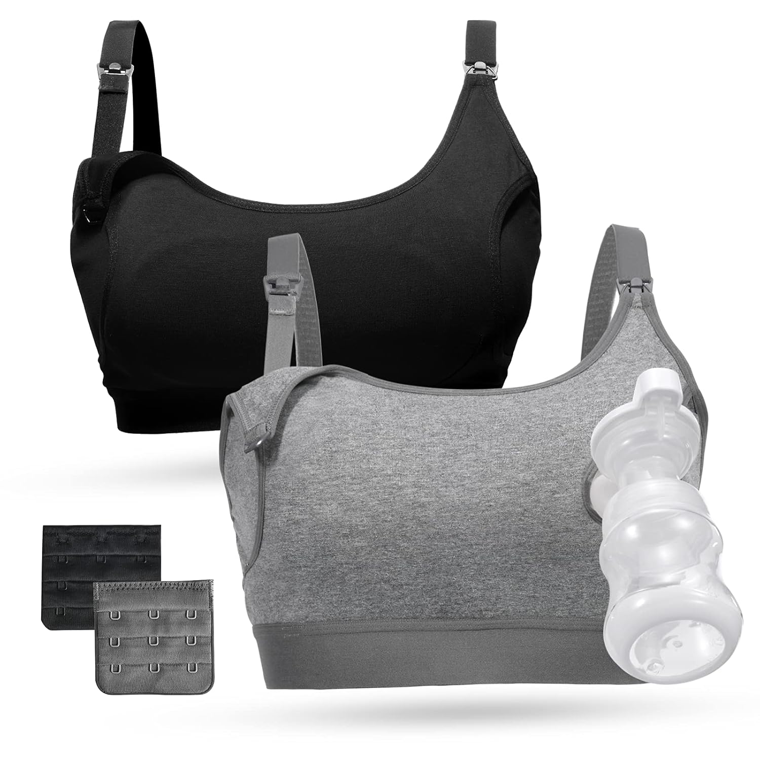 Momcozy Pumping Bra, Pumping Bra Hands Free All Day Wear Pumping & Nursing Bra in One Holding Breast Pump for Spectra, Medela