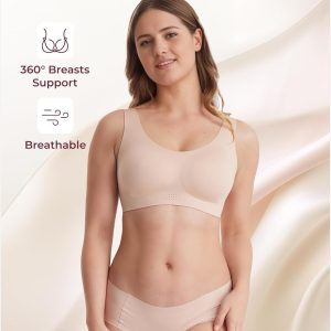 Momcozy Seamless Comfort Bra, Wireless Full-Coverage Everyday Wear, Invisible All-Day Support