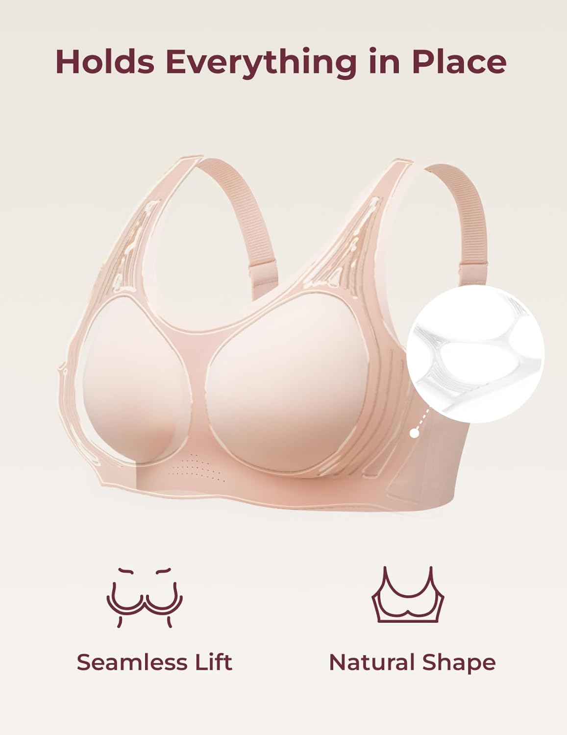 Momcozy Seamless Comfort Bra, Wireless Full-Coverage Everyday Wear, Invisible All-Day Support