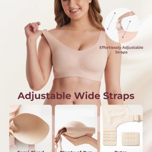 Momcozy Seamless Comfort Bra, Wireless Full-Coverage Everyday Wear, Invisible All-Day Support