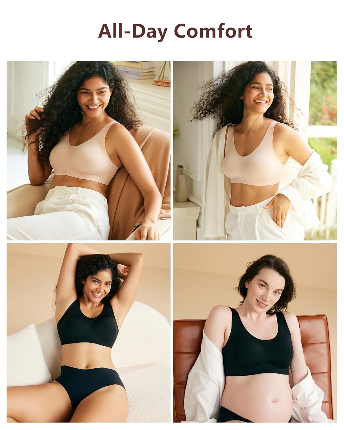 Momcozy Seamless Comfort Bra, Wireless Full-Coverage Everyday Wear, Invisible All-Day Support