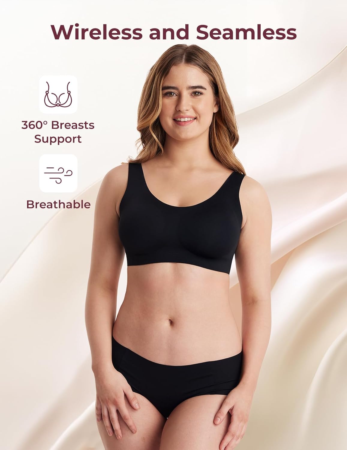 Momcozy Seamless Comfort Bra, Wireless Full-Coverage Everyday Wear, Invisible All-Day Support