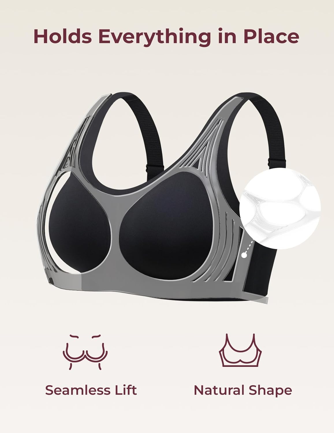 Momcozy Seamless Comfort Bra, Wireless Full-Coverage Everyday Wear, Invisible All-Day Support