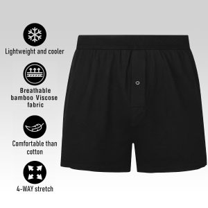 Natural Feelings Men's Boxer Short Bamboo Viscose Boxers for Men Loose Fit Mens Soft Underwear Breathable Boxers for Men Pack