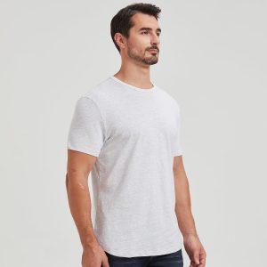 netdraw Men's Curved Hem 100% Slub Cotton T-Shirt Premium Casual Stylish Soft Crewneck Tee