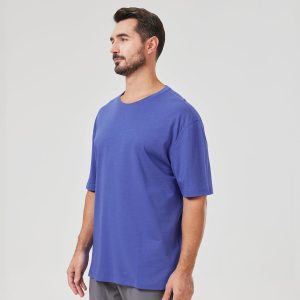 netdraw Men's Oversized Bamboo Viscose Cotton T-Shirt Loose Fit Casual Solid Basic Crewneck Short Sleeve Tee