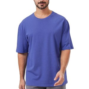 netdraw Men's Oversized Bamboo Viscose Cotton T-Shirt Loose Fit Casual Solid Basic Crewneck Short Sleeve Tee
