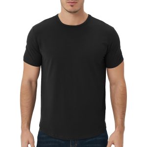 netdraw Men's Ultra-Soft Bamboo Viscose T-Shirt, Curved Hem Lightweight Cooling Cotton Blend Casual Tee