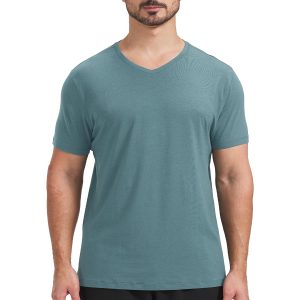 netdraw Men's Ultra-Soft V-Neck Bamboo Viscose Cotton T-Shirt, Moisture-Wicking Cooling Comfy Athletic Casual Tees