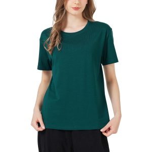 netdraw Women's Ultra Soft Bamboo Viscose T-Shirt Loose Fit Crew Neck Casual Lounge Comfy Cotton Sleep Pajama Tops