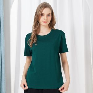 netdraw Women's Ultra Soft Bamboo Viscose T-Shirt Loose Fit Crew Neck Casual Lounge Comfy Cotton Sleep Pajama Tops