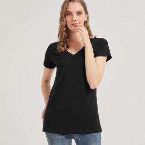 netdraw Women's Ultra-Soft Bamboo Viscose V-Neck T-Shirt Comfy Trendy Casual Sleep Pajama Lounge Tops