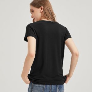 netdraw Women's Ultra-Soft Bamboo Viscose V-Neck T-Shirt Comfy Trendy Casual Sleep Pajama Lounge Tops