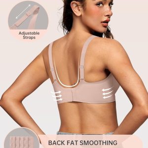 OEAK Womens Deep V Bras Wireless Comfortable Bra Supportive No Underwire Bras Tshirt Push Up Bralettes Plunge Seamless Bra