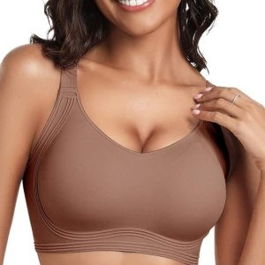 OEAK Womens Seamless Push Up Bras No Underwire Full Coverage Comfortable Bra V Neck Bralettes Wireless Everyday Bra