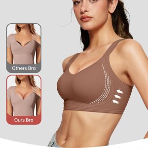 OEAK Womens Seamless Push Up Bras No Underwire Full Coverage Comfortable Bra V Neck Bralettes Wireless Everyday Bra
